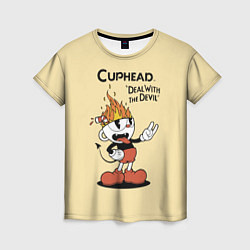 Женская футболка Cuphead: Flame Mugman