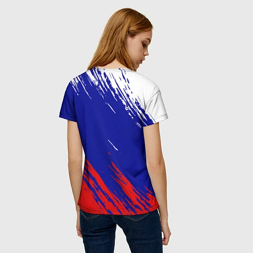 Женская футболка RUSSIA SPORT / 3D-принт – фото 4