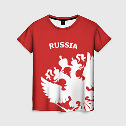 Женская футболка Russia: Red & White