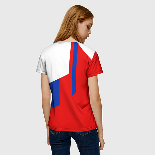 Женская футболка Russia: Geometry Tricolor / 3D-принт – фото 4