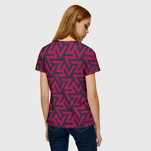 Женская футболка Пурпурная абстракция / 3D-принт – фото 4