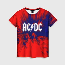 Футболка женская AC/DC: Red & Blue, цвет: 3D-принт