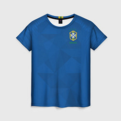 Футболка женская Бразилия: Гостевая ЧМ-2018, цвет: 3D-принт