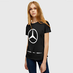 Футболка женская Mercedes: Black Abstract, цвет: 3D-принт — фото 2
