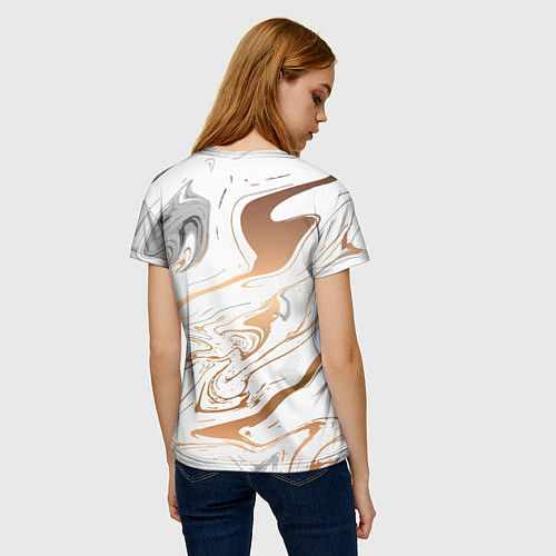 Женская футболка Золотой акрил / 3D-принт – фото 4