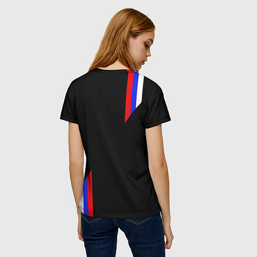 Женская футболка Russia: Black Sport Line / 3D-принт – фото 4