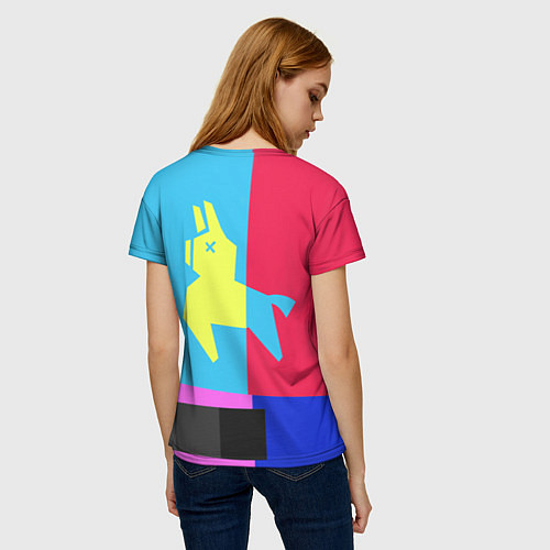 Женская футболка Цветная Лама / 3D-принт – фото 4