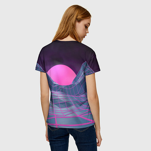 Женская футболка Vaporwave Sun / 3D-принт – фото 4