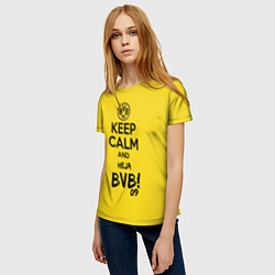 Футболка женская Keep Calm & Heja BVB, цвет: 3D-принт — фото 2