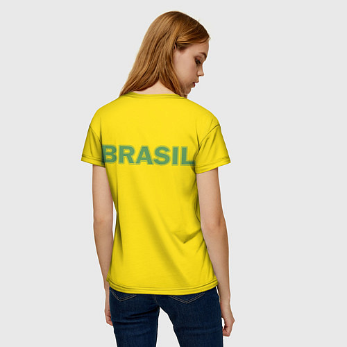 Женская футболка Сборная Бразилии / 3D-принт – фото 4