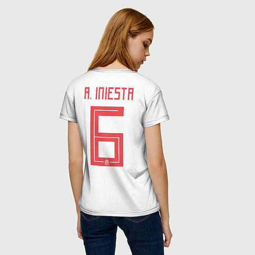 Женская футболка Iniesta Away WC 2018 / 3D-принт – фото 4