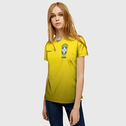 Футболка женская Brazil Team: WC 2018, цвет: 3D-принт — фото 2