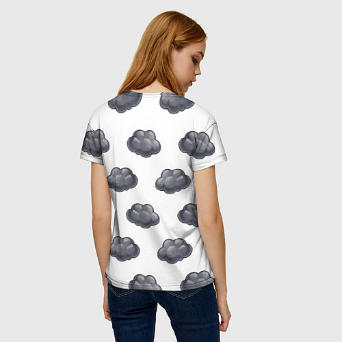 Женская футболка Грустный котик / 3D-принт – фото 4