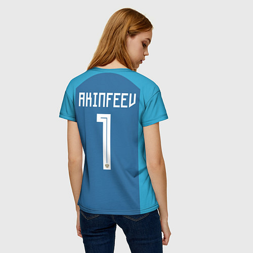Женская футболка Акинфеев гостевая ЧМ-2018 / 3D-принт – фото 4