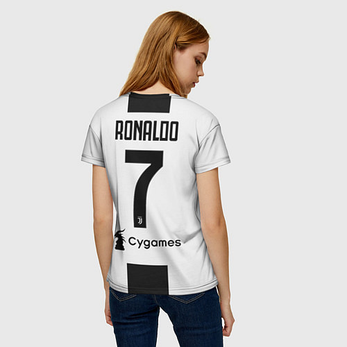 Женская футболка FC Juventus: Ronaldo Home 18-19 / 3D-принт – фото 4