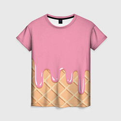Женская футболка Розовое мороженное