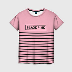 Женская футболка Black Pink: Black Stripes