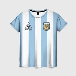 Футболка женская Марадона Аргентина ретро, цвет: 3D-принт