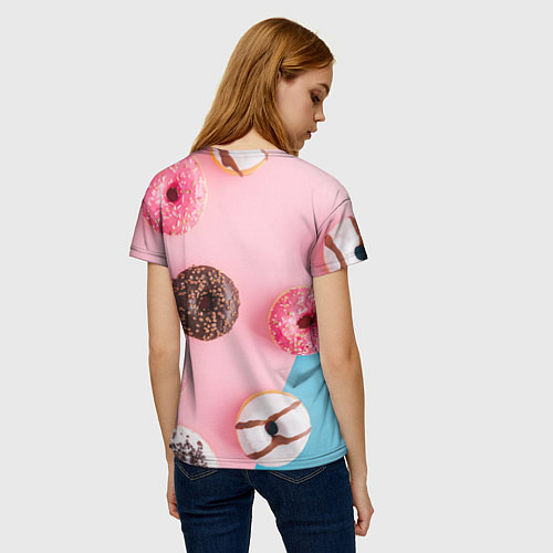 Женская футболка Сладкие пончики / 3D-принт – фото 4