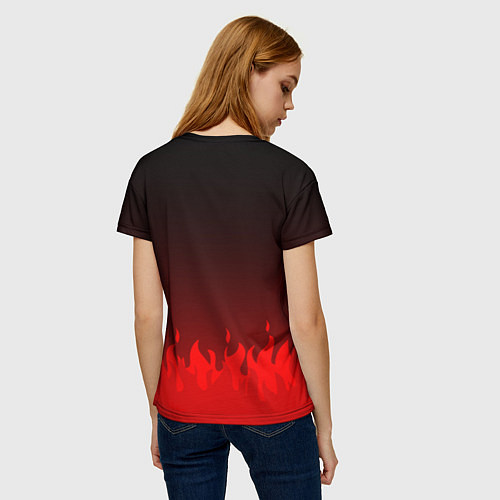 Женская футболка Kumamon: Hell Flame / 3D-принт – фото 4