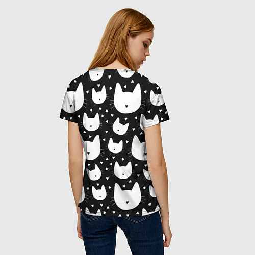 Женская футболка Love Cats Pattern / 3D-принт – фото 4