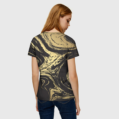 Женская футболка Золотой мрамор / 3D-принт – фото 4