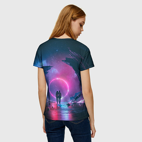 Женская футболка Любовь в космосе / 3D-принт – фото 4