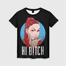 Женская футболка Hi B!tch