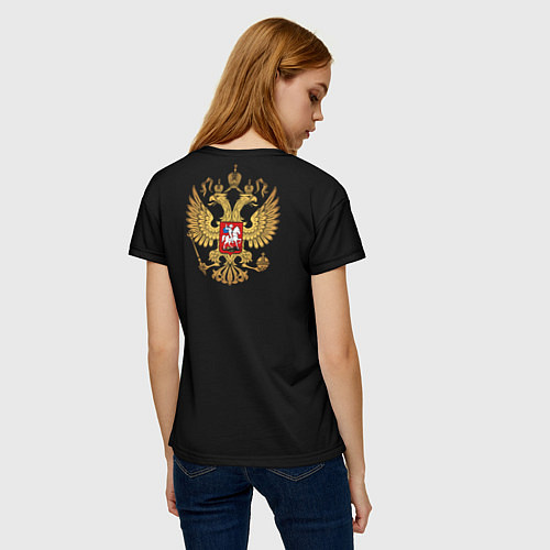 Женская футболка Золотой герб России / 3D-принт – фото 4