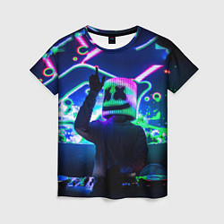 Женская футболка Marshmello: Neon DJ
