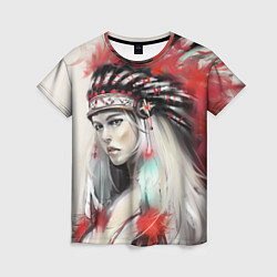 Женская футболка Индейская девушка