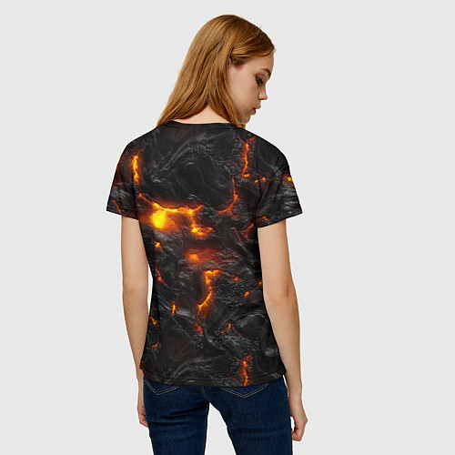 Женская футболка Кипящая лава / 3D-принт – фото 4