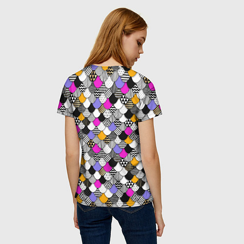 Женская футболка Цветная чешуя / 3D-принт – фото 4