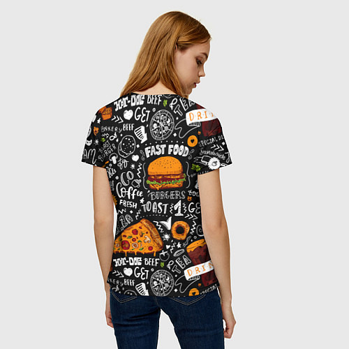 Женская футболка Fast Food / 3D-принт – фото 4