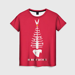 Женская футболка Merry Fishtmas