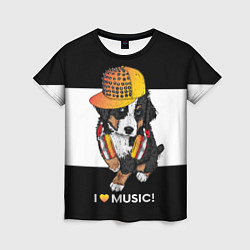Женская футболка I like music