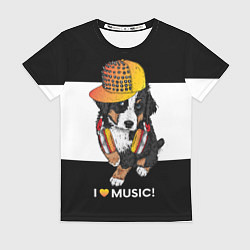 Женская футболка I like music