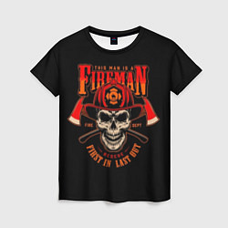 Женская футболка Пожарный - эмблема