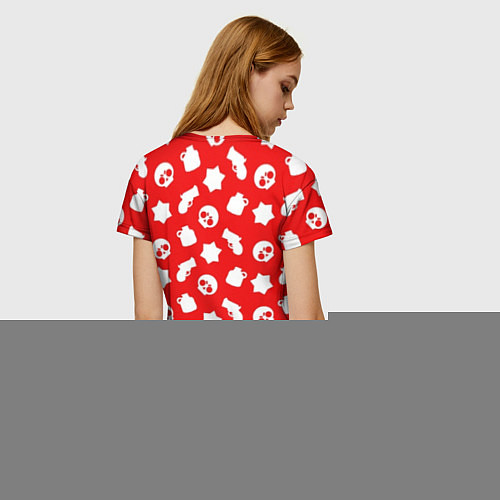 Женская футболка Brawl Stars: Red & White / 3D-принт – фото 4