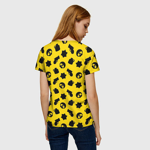 Женская футболка Brawl Stars: Yellow & Black / 3D-принт – фото 4