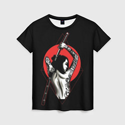 Женская футболка Девушка с мечом