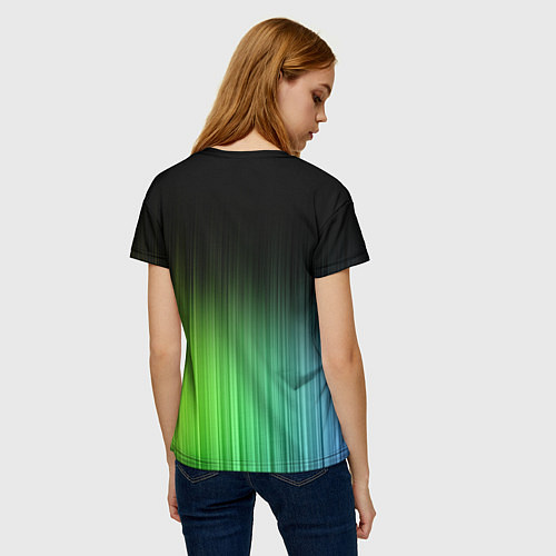 Женская футболка Неоновые полосы - Минимализм / 3D-принт – фото 4