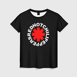 Женская футболка Red Hot chili peppers logo on black