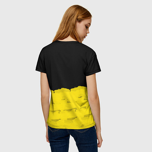 Женская футболка Cyberpunk 2077: Yellow & Black / 3D-принт – фото 4