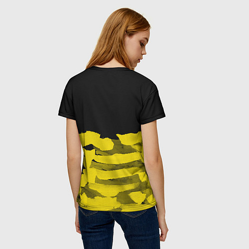 Женская футболка Cyberpunk 2077: Black & Yellow / 3D-принт – фото 4