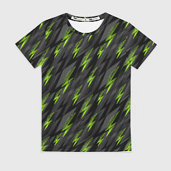 Женская футболка Зеленые молнии паттерн