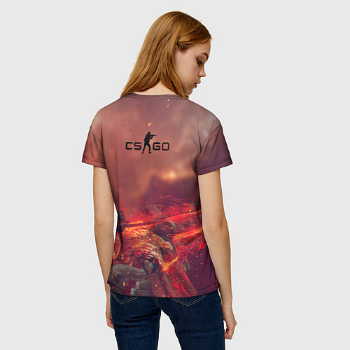 Женская футболка CS GO logo abstract style / 3D-принт – фото 4
