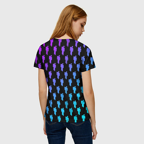 Женская футболка Billie Eilish: Neon Pattern / 3D-принт – фото 4