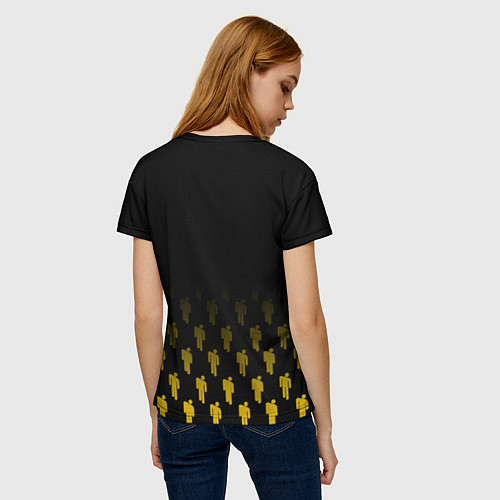 Женская футболка Billie Eilish: Yellow & Black Autograph / 3D-принт – фото 4