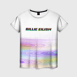 Женская футболка BILLIE EILISH: White Glitch